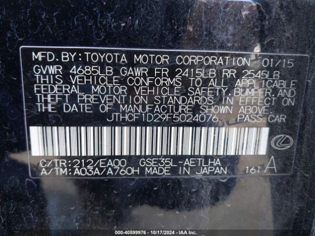 JTHCF1D29F5024076 Lexus IS 250