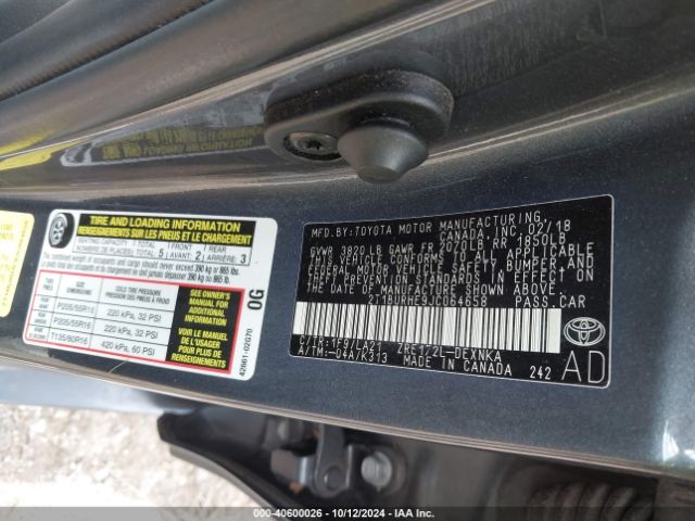 2T1BURHE9JC064658 Toyota Corolla Xle