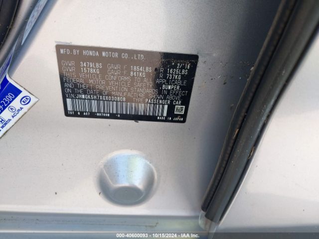 JHMGK5H7XGX030808 Honda FIT EX