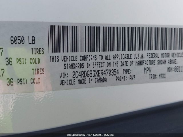 2C4RDGBGXER470354 Dodge Grand Caravan Se 30th Anniversary