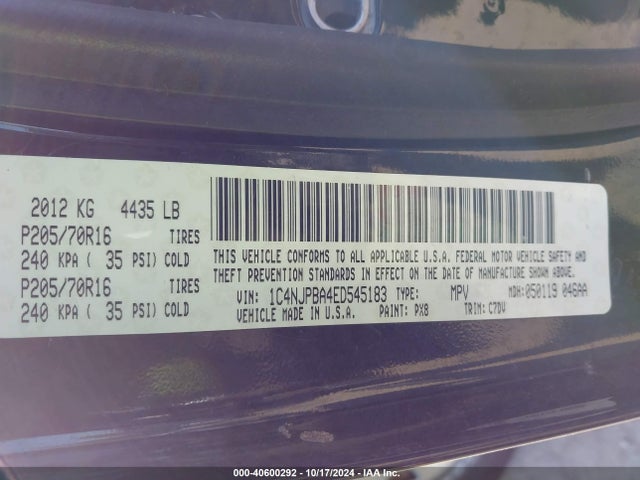 Jeep Patriot Sport 2014 1C4NJPBA4ED545183 Image 9