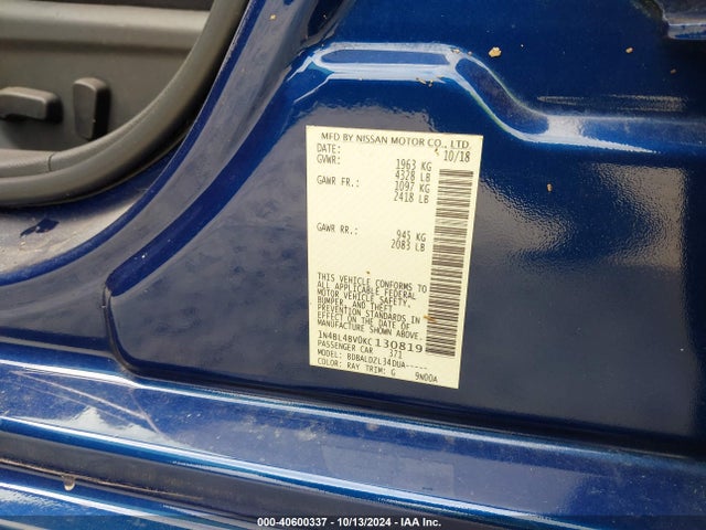 Nissan Altima 2.5 S 2019 1N4BL4BV0KC130819 Image 9