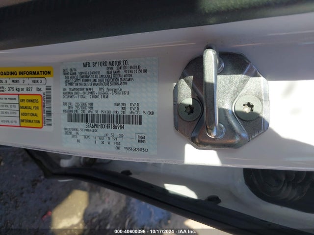 Ford FUSION SE 2017 3FA6P0HDXHR186984 Image 9