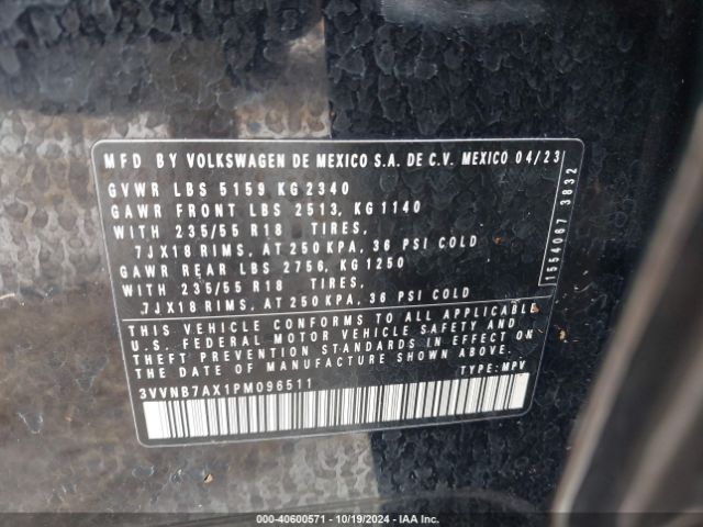 3VVNB7AX1PM096511 Volkswagen Tiguan 2.0t Se