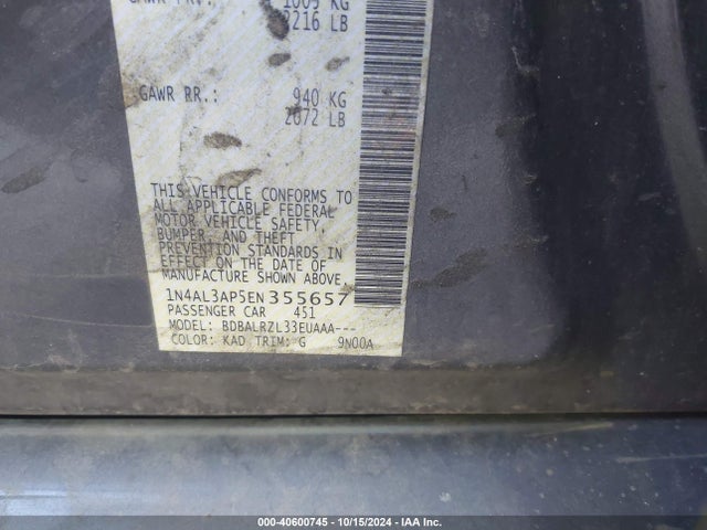 Nissan Altima 2.5 S 2014 1N4AL3AP5EN355657 Image 9