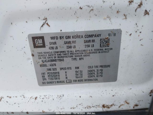 KL4CJASB8KB770043 Buick Encore Fwd Preferred