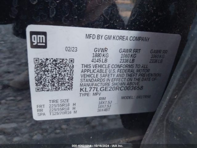KL77LGE20RC003658 Chevrolet Trax Fwd 1rs