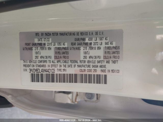 3MVDMBDL4NM440103 Mazda Cx-30 Premium