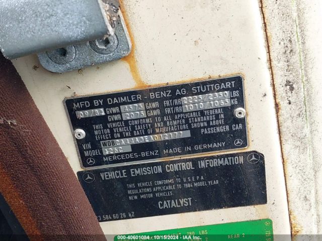 1984 MERCEDES-BENZ 500 WDBCA44A3EA012177 Photo 8