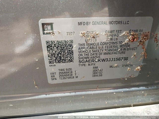 5GAERCKW3JJ156738 Buick Enclave Premium