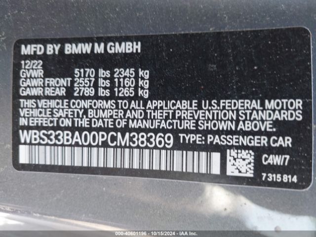 WBS33BA00PCM38369 BMW M4 Competition Xdrive