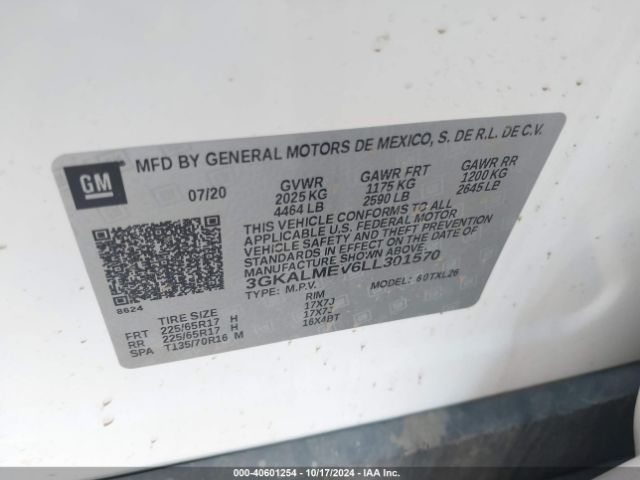 3GKALMEV6LL301570 GMC Terrain Fwd Sle