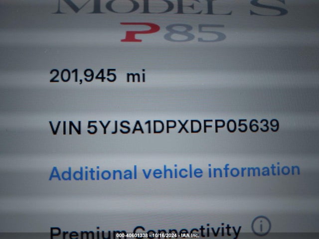 2013 TESLA MODEL S 5YJSA1DPXDFP05639 Photo 8