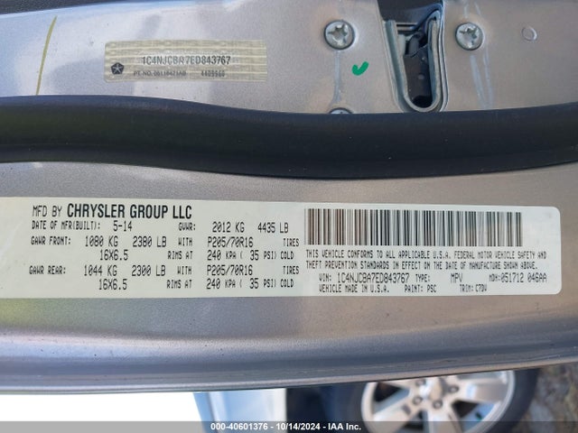 Jeep Compass Sport 2014 1C4NJCBA7ED843767 Image 9