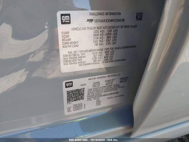 1GTUUCED6RZ284598 GMC Sierra 1500 4wd  Short Box Elevation With 3sb