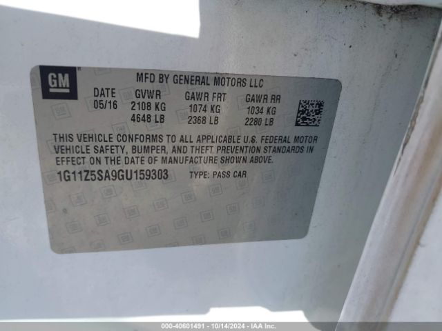 1G11Z5SA9GU159303 Chevrolet IMPALA LS