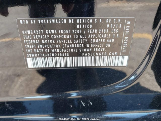 3VWD17AJ3EM219468 Volkswagen Jetta 1.8t Se