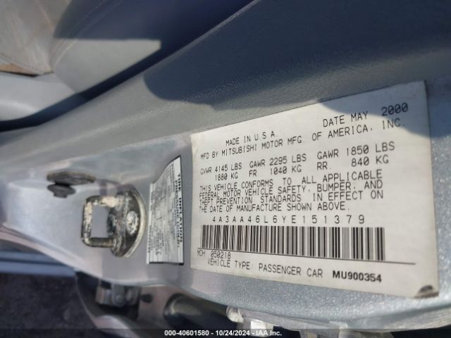 2000 MITSUBISHI GALANT 4A3AA46L6YE151379 Photo 8