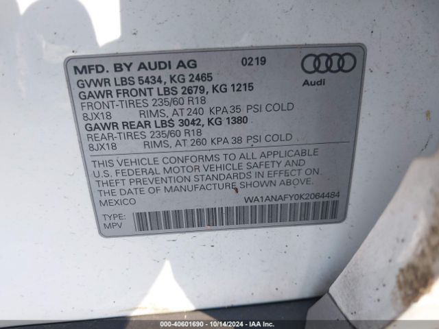 WA1ANAFY0K2064484 Audi Q5 45 Premium