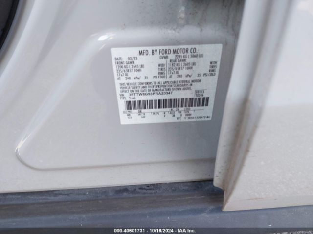 3FTTW8G93PRA20347 Ford Maverick Lariat