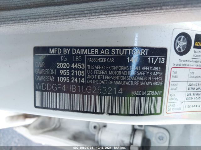 WDDGF4HB1EG253214 Mercedes-Benz C 250 Luxury/sport