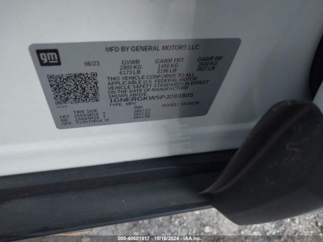 1GNERGKW5PJ283805 Chevrolet Traverse Fwd Lt Cloth