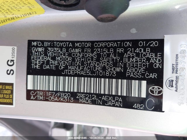 Toyota COROLLA LE 2020 JTDEPRAE5LJ101873 Image 9