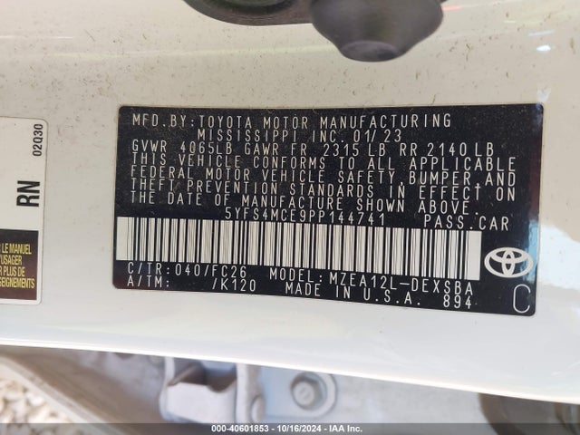 Toyota COROLLA SE 2023 5YFS4MCE9PP144741 Image 9