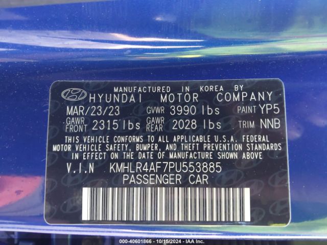 KMHLR4AF7PU553885 Hyundai Elantra N Line