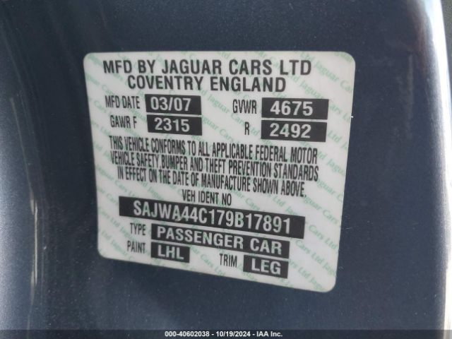 2007 JAGUAR XKR SAJWA44C179B17891 Photo 8