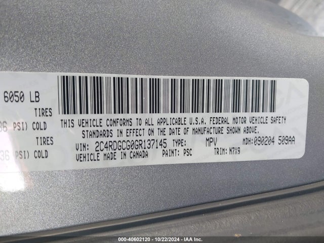 Dodge Grand Caravan Sxt 2016 2C4RDGCG0GR137145 Image 9