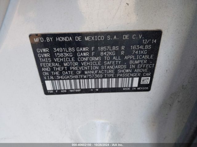 3HGGK5H87FM757369 Honda Fit Ex/ex-l