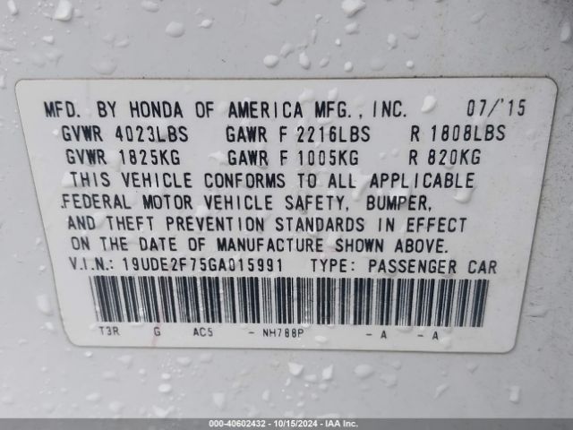 19UDE2F75GA015991 Acura Ilx Premium Package/technology Plus Package