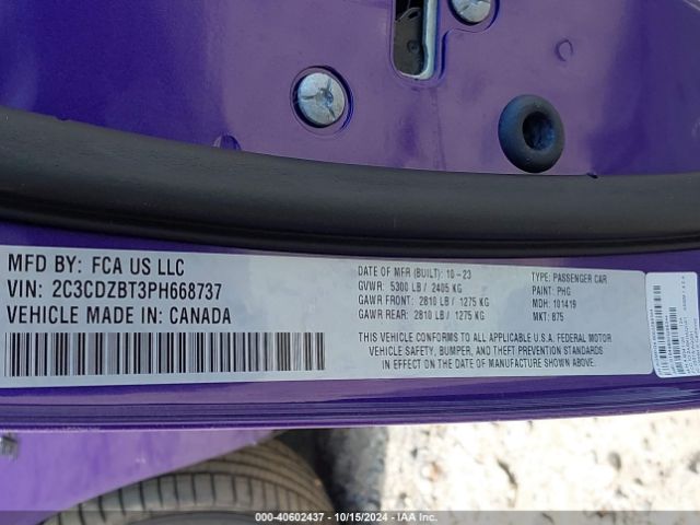 2023 DODGE CHALLENGER 2C3CDZBT3PH668737 Photo 8