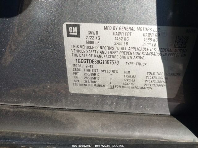 1GCGTDE38G1367670 Chevrolet Colorado Z71