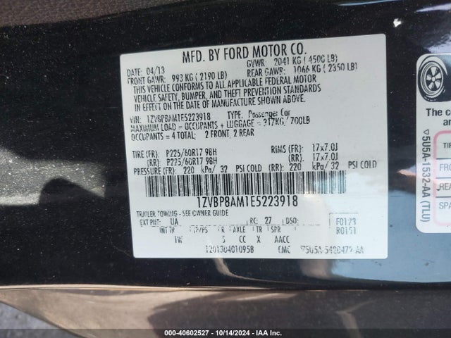 Ford Mustang V6 2014 1ZVBP8AM1E5223918 Image 9