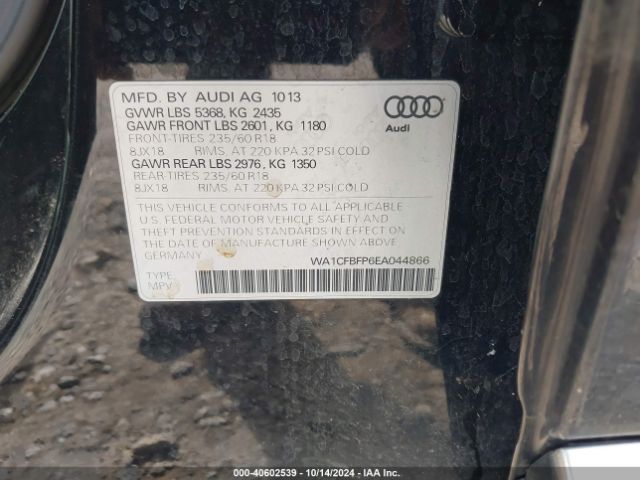 WA1CFBFP6EA044866 Audi Q5 2.0t Premium