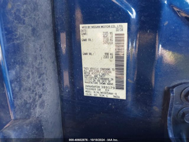 1N4AA6AP1HC389179 Nissan Maxima 3.5 Sv