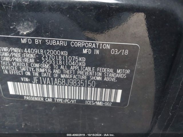 2018 SUBARU WRX JF1VA1A68J9835150 Photo 8
