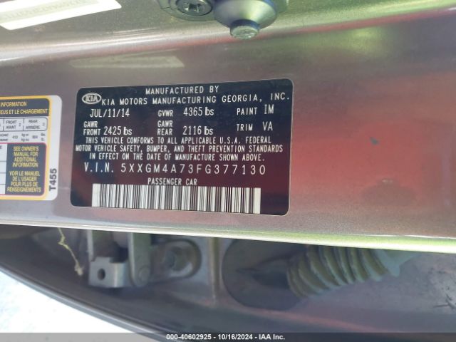 5XXGM4A73FG377130 KIA Optima Lx