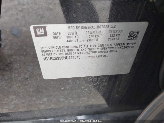 1G1RC6S50HU215045 Chevrolet VOLT LT