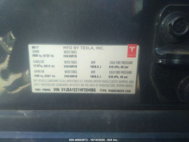 5YJSA1E21HF204986 Tesla Model S 100d/60d/75d/90d/p100d