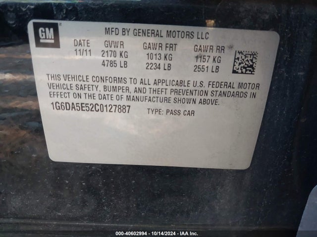 2012 CADILLAC CTS 1G6DA5E52C0127887 Photo 8