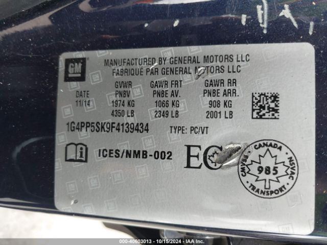 1G4PP5SK9F4139434 Buick Verano