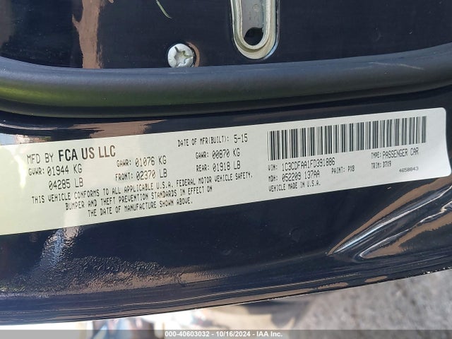 Dodge DART SE 2015 1C3CDFAA1FD391886 Image 9