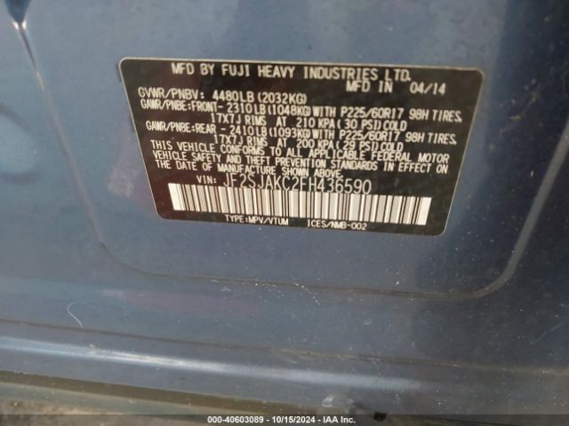 JF2SJAKC2FH436590 Subaru Forester 2.5i Limited