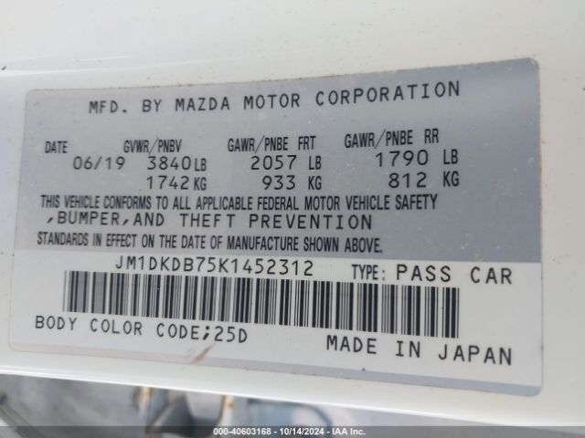 JM1DKDB75K1452312 Mazda Cx-3 Sport