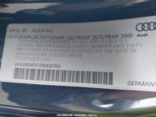 2015 AUDI A5 WAUMFAFH1FN004764 Photo 8