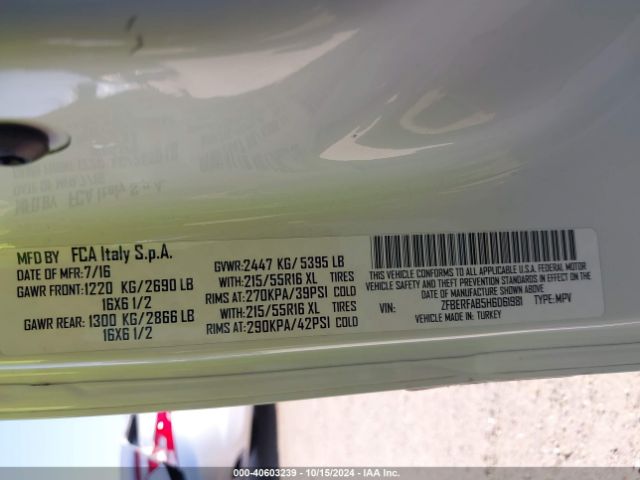 ZFBERFAB5H6D61981 RAM Promaster City Tradesman