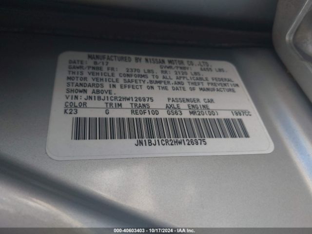 JN1BJ1CR2HW126975 Nissan Rogue Sport S